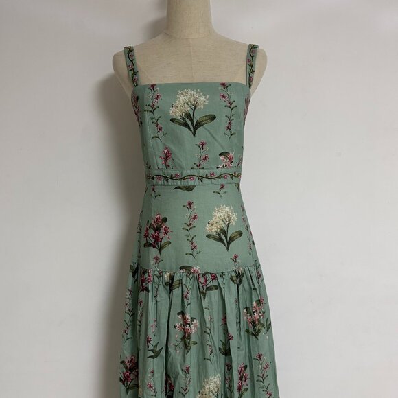 Agua by Agua Bendita Lima green linen extra long dress - Picture 6 of 13